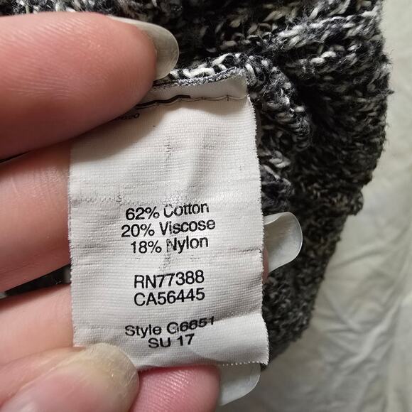 Madewell black white speckled heathered crossover back crewneck sweater XL - Picture 6 of 12